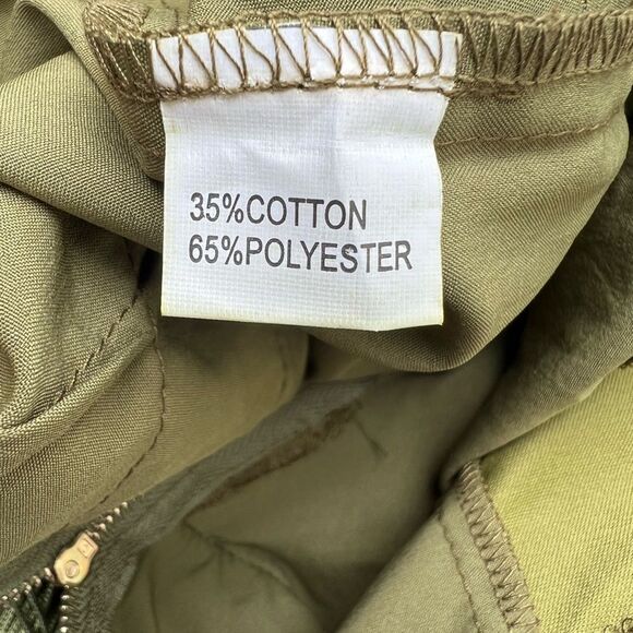 🍄MissOrd Olive Green Fringe Tassel Jumpsuit Lace Size L (AA1) - Picture 12 of 13